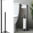 Toilet Paper Holder Stand, Toilet Paper Storage Standing, Standing Toilet Paper Stand, Standing Toilets Paper Holder with Storage, Bathroom ToiletPaper Roll Stand (Double Column)