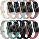 10 Pack Compatible with Fitbit Inspire 3 Bands,Soft Sport Bands Silicone Replacement Wristband for Fitbit Inspire 3 Tracker Smart Watch for Women Men