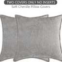 Stellhome Pack of 2, Soft Chenille Soild Throw Pillow Covers Accent Cushion Case Boho Farmhouse Neutral Decorative Pillowcase for Couch Sofa Bedroom Living Room Home Decor 16 x 16 Inch, Grey