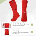 Zando Kids Soccer and Baseball Knee High Socks - Girls Cotton Long Seamless Socks for 3-12 Years (Red)