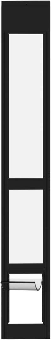 Hakuna Pets Black Glass Patio Pet Door for Sliding Doors, Medium | Adjustable Height up to 83.5, Damage-Free or Permanent Install, Locking Panel Included