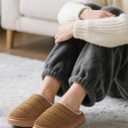 SHIBEVER Fuzzy Slippers Women Indoor: Memory Foam Warm House Shoes - Slip On Closed Toe Comfy Bedroom Slippers Women (11-12, 74-chestnut)