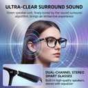 AI Smart Wireless Bluetooth Translation Glasses for Men/Women with Speakers/Bluetooth&140+ Languages Translation Sports/Travel/Drive/Busniess (C3+AI+Color Change Lenses+Black)