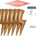3 x 6Pcs Leopard Cheetah Lightling Bolt Balloons/Cheetah Balloons for Bettye Party Decor/Bachelorette Party/Bridal Shower/Birthday/Booop Party Decoration, 3 inches x 20 inches x 44 inches