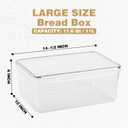 Tiawudi 2 Pack Large Bread Box for Kitchen Countertop, Airtight Bread Storage Container for Homemade Bread and Bakery Loaf, Plastic Bread Keeper, 11.6 Qt / 11L Each