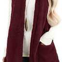 ReachMe Womens Sleeveless Sherpa Vest with Pockets Lapel Open Front Fleece Cardigan Sweater Fuzzy Jacket Coat XL