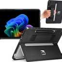 CoBak Rugged Case for Microsoft Surface Pro 12" 2025, Shockproof Protective Cover with Hand Strap, Multi-Angle Kickstand, Built-in Stylus Holder, Compatible with Type Cover Keyboard (Black)