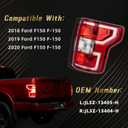 VPIMOZO Tail Lights Compatible With 2018 2019 2020 Ford F-150 F150 Left Driver Side Rear Brake Lamp w/Bulbs and Harness Replaces JL3Z-13405-H