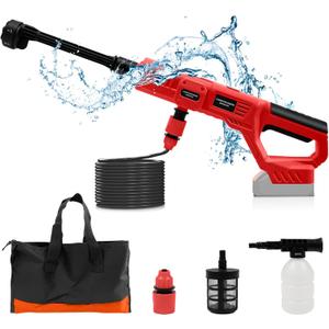 Cordless Pressure Washer for Mliwaukee 18V Battery, 21000RPM Portable Handheld Power Washer with 6-in-1 Nozzle & Foam Cannon, Ideal for Car, Fence, Floor, Wall Cleaning (Battery Not Included)