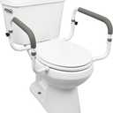 COMPASS HEALTH Toilet Safety Frame - Toilet Safety Rails With Adjustable Width - Toilet Rails For Elderly, Handicap, Home Health Care Equipment After Surgery, Supports 300lbs