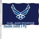 US Air Force Wings Flag Double Sided 3x5 Heavy Duty United States Wings Military Flag 3 Ply 200D Polyester and Durable Canvas Header with 2 Brass Grommets