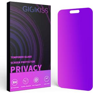2 x Compatible for iPhone 16 Pro Max Privacy Screen Protector 6.9 Inch, Purple Gradient Anti Spy Anti Blue Light HD Screen Protector Tempered Glass Easy Installation