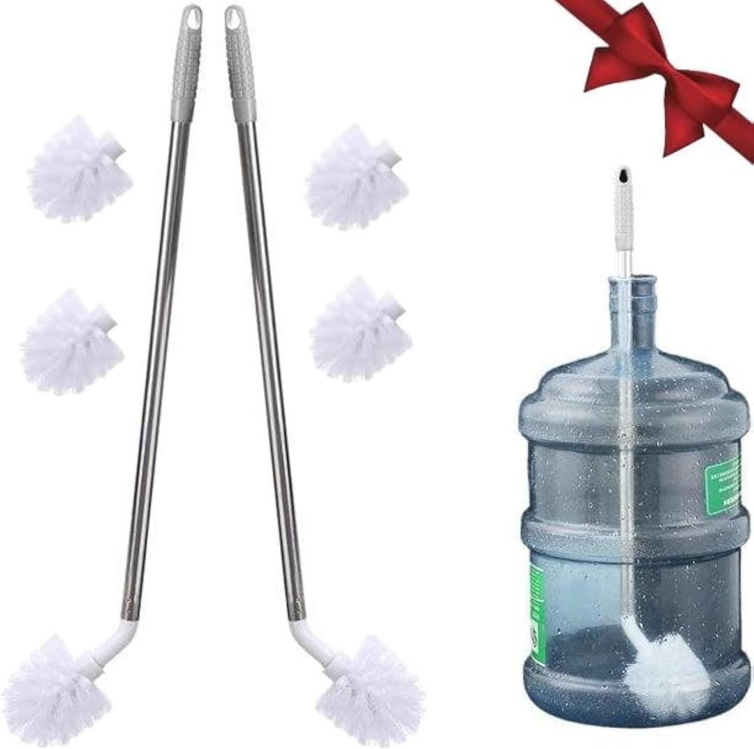 5 Gallon Bottle Brush - 5 Gallon Water Jug Brush Cleaner | 28" Long 3 & 5 Gallon Bottle Brush Cleaner, Stainless Steel Handle, Replaceable Brush Head (2 Pack)