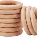 Set of 10 Natural Unfinished Solid Wooden Rings Wood Ring Circle Wood Pendant and Connectors Jewelry Making (100mm-3.94inch)