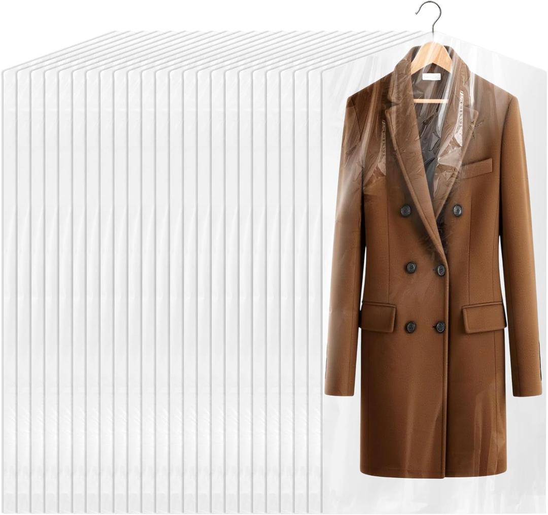 120 Pack Dry Cleaner Bags, 47 Inch Plastic Clear Dry Cleaning Bags, Garment Bags for Clothes Cover Hanging Clothes for Suits Coat Shirt Pants Home Storage