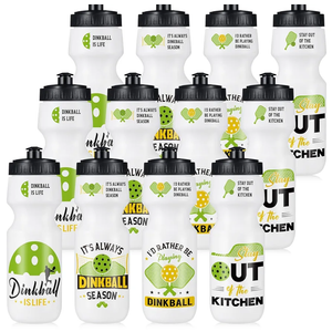Maxdot 12 Pcs Funny Dinkball Water Bottle Bulk 26 oz Reusable Sports Squeeze Water Bottle with Pull Top Cap for Sports Party Favors Team Gifts Players Gym