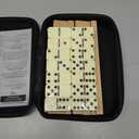 Jumbo Dominos Set for Adults with 4 Wooden Racks/Trays, Double 6 Dominoes Travel Set with Portable Case Double Six Dominoes Set with 4 Tiles Holders, 28 Tiles Dominos Set for Family Board Games