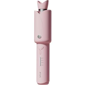Cordless Curling Iron with Temperature Control, Rechargeable Hair Curler, Bunny Ear Design Portable Curling Wand for Travel, Fast Heating Hair Styling Tool for Women Girls, Pink