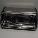 Oggi Stainless Steel Roll Top Bread Box for Kitchen Countertop with Stainless Steel Lid - Fits Multiple Large Loaves of Bread and Other Freshly Baked Goods Including Cookies, Bagels, Muffins (17.5 Inch by 7.5 Inch by 11.5 Inch)