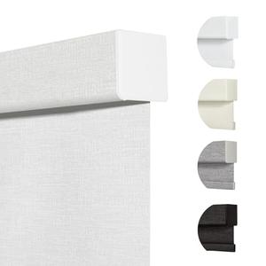 Persilux Blackout Roller Shades & Blinds Windows Shades Free-Stop Blackout with Jacquard Fabric, Cordless Pull Down Shades for Home, Easy to Install for Door/Office, White (31.5"W x 72"H)