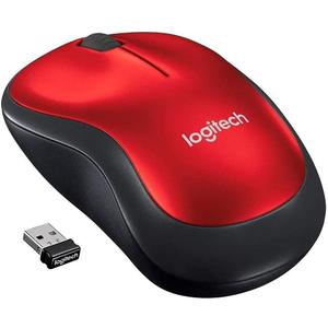 Logitech M185 Wireless Mouse, 2.4GHz with USB Mini Receiver, 12-Month Battery Life, 1000 DPI Optical Tracking, Ambidextrous, Compatible with PC, Mac, Laptop - Red (One Size)