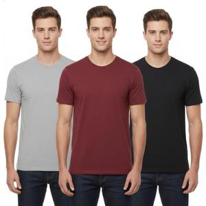 Real Essentials 3 Pack: Mens 100% Cotton Casual T-Shirts Plain Jersey Shirts Fashion Tees (X-Large)