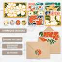 AUDREE Boho Abstract Floral Thank You Cards (20 Pack, 4x6) Thank You Horizontal Card With Adhesive Envelopes & Matching Stickers For Weddings, Baby & Bridal Showers, Any Occasion
