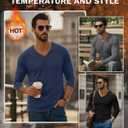 3 Pack Men's Thermal Shirts Big and Tall Fleece Lined Long Sleeve V Neck Base Layer Raglan Curved Hem Warm Tops (XXXL)