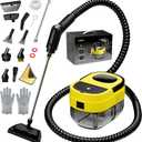 Steam Cleaner,15s Heat-Up,1.6L Tank,3-Level Adjustable Handle,2500W Steamer for Cleaning,Portable Steamer for Cleaning with 16PCS Accessories,Steam Cleaner for Home,Grout,Tile,Couch,Car,Dirt,Grease (Yellow)