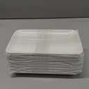 Foraineam 8 Pieces Rectangular Plates 8 Inch Porcelain Platters, Dessert, Appetizer, Salad Plates White Serving Trays