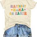 JINTING Mama Shirt Women Happiest Mama On Earth T-Shirt Funny Magic Kingdom Tee Shirts Short Sleeve Tops (Small)