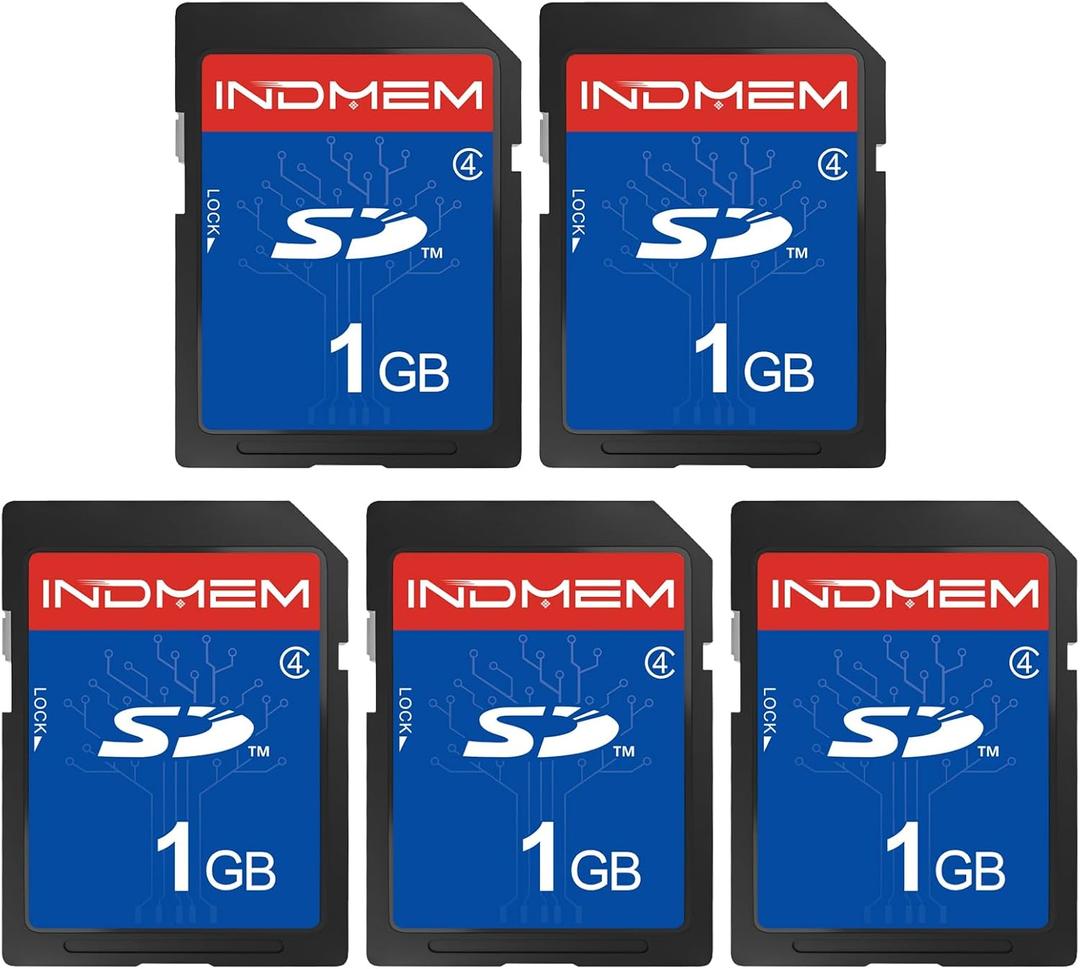 SD Card 1GB, 5 Pack SD Card Class 4 Flash Memory Card MLC Stanard Secure Digital Cards Camera Cards