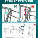 OrgCreator Rustproof Hanging Shower Caddy for Shower Chair, Stainless Steel Bathroom Basket for Bath Chair Bench,Showers Caddy Chair, Shampoo Bottle Holder for Elderly, Pregnant, Handicap, Patient