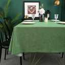 LIBERECOO Vinyl Tablecloth with Flannel Backing, Grass Green, Waterproof, Stain-Resistant, Easy-Clean Table Cover for Holiday, Dining, Kitchen, and Outdoor Use, 60" x 84" Rectangle