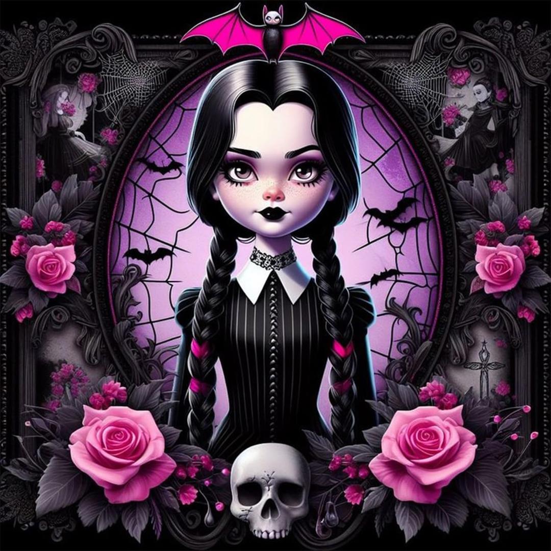 DAZZLEDOTS Diamond Art Kits for Adults, Cartoon Diamond Painting Kits for Beginner Halloween Round 5D Full Drill Diamond Dots Crafts for Home Wall Decor Gifts 14x14 Inch (DD029)