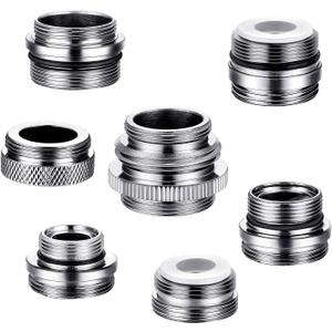 Hotop 7 Pieces Faucet Adapter Kit, Brass Aerator Male/Female Faucet Adapter to Connect Garden Hose, Standard Hose via Diverter