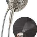 Delta 6-Setting In2ition 2-in-1 Dual Shower Head with Handheld High Pressure ProClean Spray, Brushed Nickel Detachable Shower Head with Hose, 1.75 GPM Flow Rate, Satin Nickel 75655SN