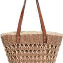 Tavaleu Straw Beach Bags for Women, Tote Handbag Shoulder Bag for Women, Beach Straw Purse Buckets Summer Fashion Hobo Bags