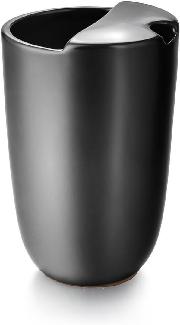 Yerba Mate Tea Cup Set, Ceramic Mate Tea Cup,9oz Ceramic Cup for Yerba Mate Tea and Mate Infused Drinks (Black)