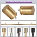 Curtain Rods for Windows 48 to 86 Inches - Aluminium Finials and Brackets - 1 Inch Decorative Window Rods - Adjustable Heavy Duty Curtain Rod - Wall & Ceiling Mounted - Brushed Gold Finish