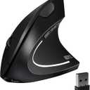 ASOYIOL Ergonomic Mouse Wireless,Vertical Mouse Ergo with USB Receiver 6 Buttons 800/1200/1600 Adjustable DPI Computer Mice for Laptop PC(Right Hand,Black)