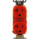 Leviton 20-Amp, 125 Volt, Industrial Series Heavy Duty Specification Grade, Duplex Receptacle, Straight Blade, Isolated Ground, 5362-IG, Orange