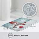 Jbofyee Cute Winter Snowman Bath Mat 24x16 Inch Non-Slip Soft Microfiber Bathroom Rugs Washable Bathmat, Carpet Rug Entryway Christmas Greeting Decor for Tub Shower Room Floor