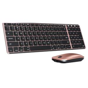 seenda Bluetooth Keyboard and Mouse Combo for Mac, SKM64-2 Rechargeable Slim Wireless Keyboard Mouse Compact, 3 Multi-Device Connection, Compatible for Mac, MacBook Pro/Air, iPad, Black Rose Gold