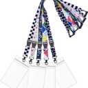 AMUU 5 Pack Adjustable Cruise Lanyards Quick Release with ID Badge Holder Vertical,Neck Office Breakaway Printing Lanyard,for Women Key Kids Ship Card