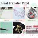 3 x Glitter HTV Heat Transfer Vinyl, 12" x 5ft, for Cricut & Silhouette Cameo, Iron on Vinyl for T-Shirts & Gifts (Black)
