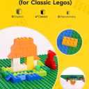 Pokiiulk Classic Baseplates Building Plates-Pack of 10 Large 10" x 10" Building Bricks,Compatible with All Major Brands,Perfect STEM Gift for Builders Age 3+ (Green)