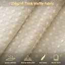 PANGSINNE Beige Fabric Shower Curtain - Waffle Textured Heavy Duty Shower Curtains for Bathroom, 256GSM Hotel Spa Luxury Weighted Bath Curtain with 12 Hooks, 72x80, Beige