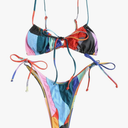 ZAFUL Womens High Cut Thong Bikini Set Swimsuits Cami String Sexy Bathing Suit Size S