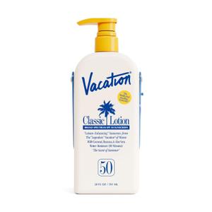 Vacation Classic SPF 50 Sunscreen Lotion, 20 Fluid Ounces - Invisible, No White Cast, Water-Resistant, Body Sunscreen, Dermatologist-Tested, Family Size, Vegan,